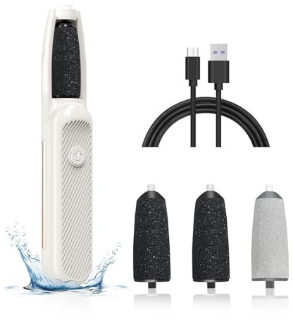 Eliminador Eléctrico de Callosidades,Lima elétrica de pies, Recargable Aparato de Pedicura Profesional Lima Recargable Portátil Para Suavizar Pieles Secas Y Callosidades con 3 Rodillos