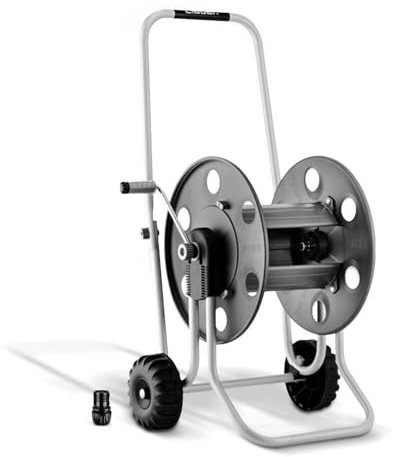 blizz-z Schlauchwagen bis 85 m Schlauchlänge (1/2) oder 40 m (3/4) | Profigerät aus Metall mit 2 Rädern (unmontiert) | Made in EU