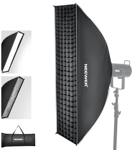 NEEWER Rechteckige Softbox Set, 30 x 120cm Streifen Soft Box mit Lichtdiffusoren für Studiofotografie Videoaufnahmen Streaming Beleuchtung kompatibel mit Aputure 120d kompatibel mit Godox SL60w, NS94P