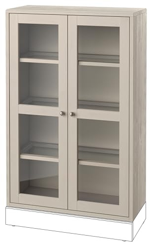 ProTuning HAVSTA Glastürenschrank, 81x35x123 cm, grau-beige
