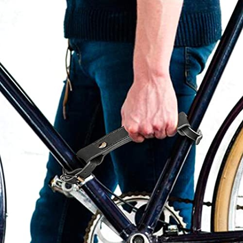 TentHome Retro Tragegriff Transportgriff Fahrrad Leder Fahrradtransporthilfe Fahrradträger Fahrradrahmen Universal Griff für MTB Mountain Rennrad Braun Kaffee Schwarz