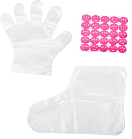 SOIMISS Fuß und Handmasken 200 Stück Transparent Pe Material mit Auslaufschutz und Fixieraufklebern für Professionelle Fußpflege zu Hause und Hotel Zufälliger Stil