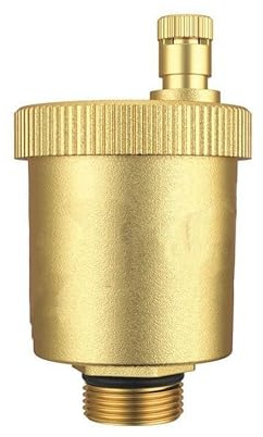 SageFurned Quick Vent Automatische Entlüftung, 5,1 cm, 2,5 cm, mit Absperrventil, Messing, DN10/15/25, Schnellentlüftung, automatische Entlüftung, 5,1 cm, 2,5 cm, mit Absperrventil, Messing DN10/15/25