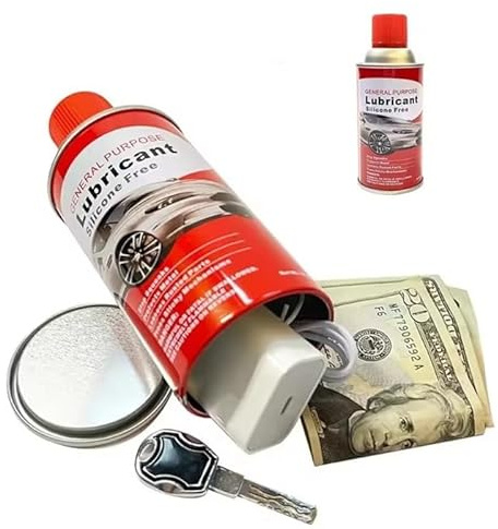 Coffre-fort caché pour dérivation - Lubrifiant alimentaire - Peut pulvériser pour cacher les clés - Boîte secrète d'urgence - Rangement en conserve - Pour la maison, le bureau, la cuisine, l'armoire