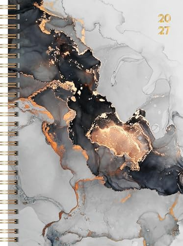 rido/idé 7021407017 Buchkalender Premium Young Line 2027 Marble A5, Papier: 2 Seiten = 1 Woche