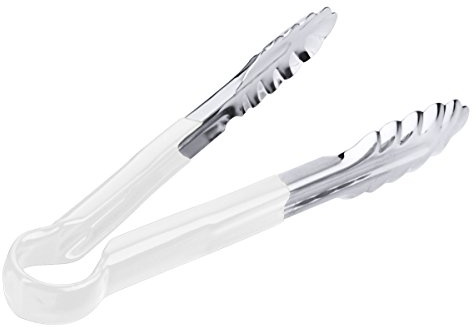 Contacto Zange HACCP aus Edelstahl, 24 cm, Küchenzange, Griff mit farbigem Vinyl-Überzug, schwere Qualität, weiß