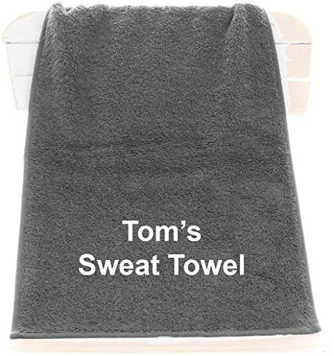 aztex Personalised Gym Towel, 100% Cotton, 30 x 90cm - Slate