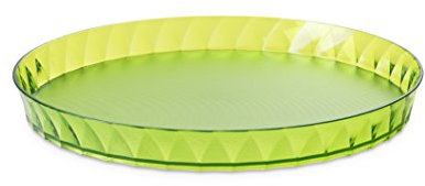 Omada Design Vassoio Rotondo 36cm, plastica effetto Diamante, fondo antigraffio, Lavabile in Lavastoviglie, Made in Italy, Linea Diamond, Verde