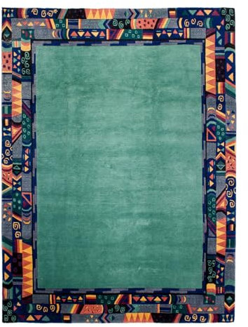 Lifetex.eu Teppich Tibeter Modern Nepal ca. 220 x 280 cm Grün handgeknüpft Schurwolle Modern hochwertiger Teppich