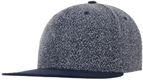 Melange Flat Brim Cap Basecap Baseballcap Snapback (One Size - blau-meliert)