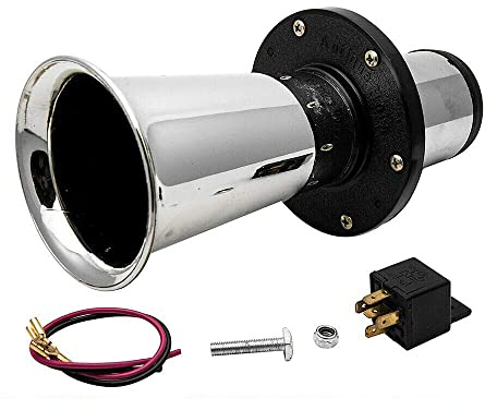 12V 110DB Autohupe, Lautsprecher Auto Auto LKW Antik Vintage Style Old Horn Sirene AHHOOOGAH (Silber)