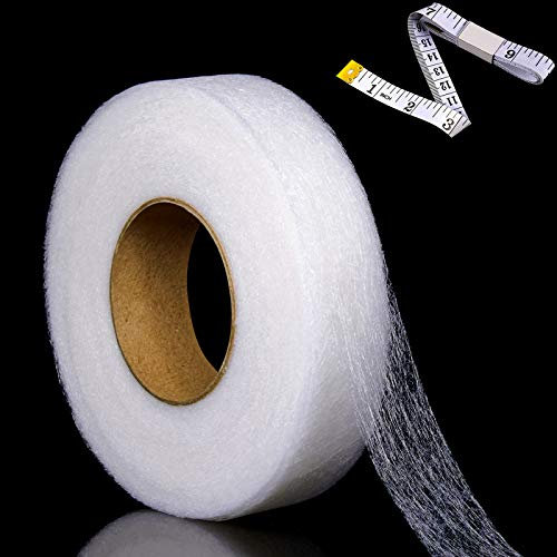 70 Yards Aufbügeln Saumband Extra Breit Netz Stoff Kein Nähen Saumband Rolle Aufbügeln Band mit Maßband für Jeans Saum Vorhang Hosen Kleidungsstück Kleider (25 mm Breit)