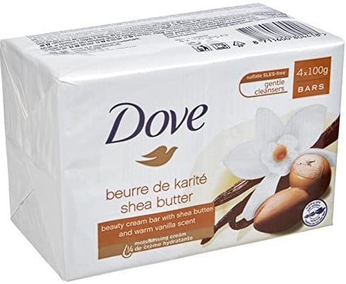 Dove Rein Verwöhnprogramm Sheabutter Seifenstück, 4 x 100 g
