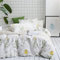 Sacebeleu Bettwäsche 135x200 cm Weiß Grün Blätter Blumenmuster Sommer Pflanzen Design Microfaser Wendebettwäsche Bettbezug 135x200 cm mit Reißverschluss und Kissenbezug 80x80 cm