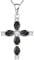 YL Kreuz Kette 925 Sterling Silber Schwarz Zirkonia Kruzifix Anhänger Geschenke für Damen Mama, 45-48 CM