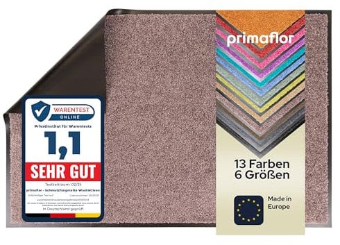 Primaflor Schmutzfangmatte CLEAN – Mauve, 60x180 cm | Saugstarke, Schwer entflammbare Fußmatte | Rutschfester Türvorleger für Innen | Türmatte für Eingangsbereich | Sauberlaufmatte mit Gummirand