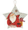 com-four® Hängedeko Weihnachten - Holz-Aufhänger in Sternform - Großes Deko-Herz mit Weihnachtsmann - Christmas Wanddeko (Hohoho - Stern)