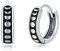 Unisex Creolen 925 Sterling Silber Mondphase Ohrringe Schwarz klein Creolen Hypoallergen Schlafen Creolen Mondphase Schmuck für Männer Frauen 14 mm