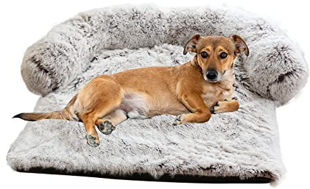 PETCUTE Hundebett Couch für Sofaschutz,Flauschige Hundedecke mit Abnehmbarem Bezug,Hundekissen,Plüsch Hundematte,mit rutschfeste Unterseite,Waschbar Hundesofa Kofferraumschutz