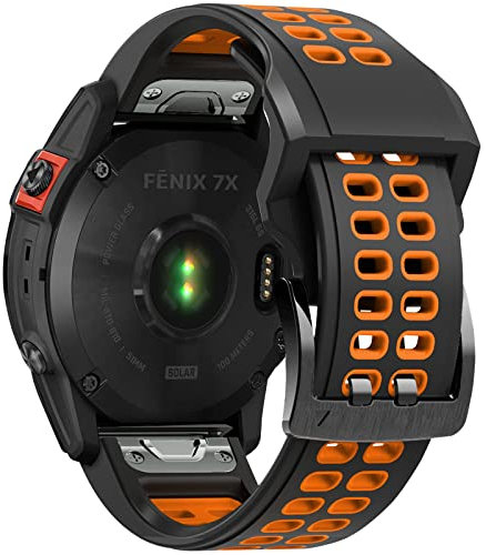 Fenix 7X Armband, 26mm Weiches Silikon Armband für Fenix 7X Solar/Fenix 7X Sapphire Solar/Fenix 6X/Fenix 6X Pro/Fenix 6X Sapphire/Fenix 5X/Fenix 5X Plus/Fenix 3/Fenix 3 HR