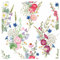 murando - Vlies Tapete Deko Panel Fototapete Blumen Wanddeko 10 m Tapetenrolle Mustertapete Wandtapete modern design Dekoration - Natur Blätter Wiese Botanik bunt wie gemalt b-B-10080-j-a
