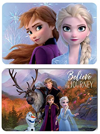 2 Stück kompatibel zu Eiskönigin ELSA und Anna Tischunterlage Platzdeckchen Malunterlage Knetunterlage Eßunterlage (Bunt Set Nr. 3)