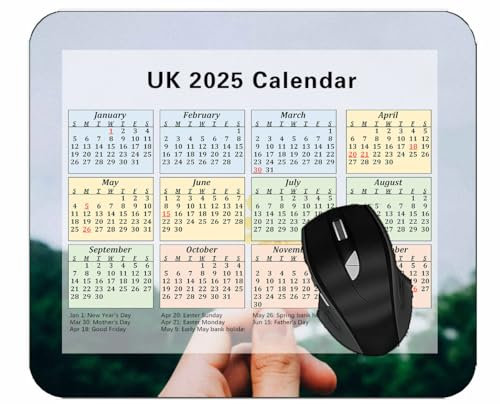 YENDOSTEEN 2025 Mouse pad Calendar with Holidays,Flower Hand Sky Mouse Mat for Office Computers Laptop Men Women