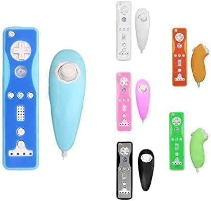 Coque de protection en caoutchouc de silicone souple pour manette Wii Nunchuk Bleu