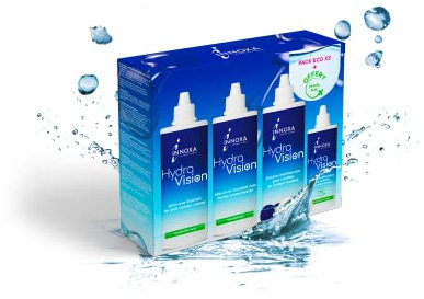INNOXA - 4 ALL IN ONE Flaschen mit Flüssigkeit für Monats- und Wochenlinsen - 3x360ml+100ml travel size+3 antibakterielle Behälter - Optimaler Tragekomfort dank HYALURON