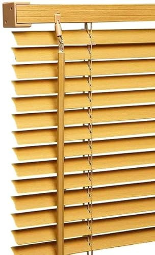 Ruby Deals PVC Venetian Blinds 25mm Thin Slats Kitchen Window Treatment Easy Fit Home Blind (Teak Wood Grain Effect,135cm x 150cm)