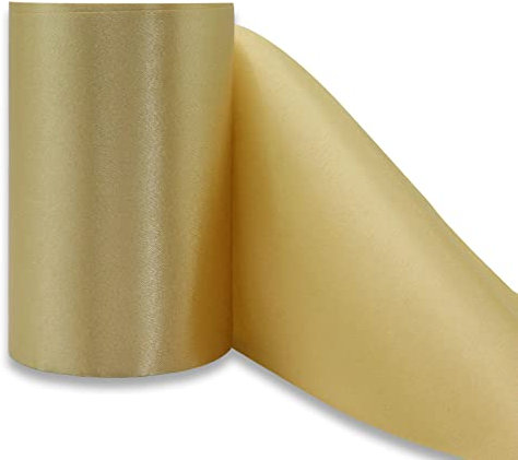 YUNSHANGHE 1 Rollen 9,5cm x 20m Golden Breit Geschenkband zum Dekorieren & Basteln, Große Satinband für Eröffnungszeremonie Stuhlschleifen, Schleifenband für Hochzeit Geburtstag Weihnachten Deko