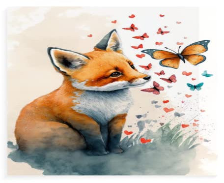 Peinture Par Numero Adulte Enfant Renard Toile À Peindre Par Numéro Animaux Kits De Peinture Au Numéro 40x50cm