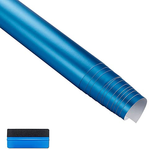 NewL Premium Satin Matt Chrom Ice Metallic Vinyl Folie Auto Folie Aufkleber Luftblasenfrei DIY Motorrad Handy Aufkleber Zubehör (Hellblau, 50 cm x 150 cm)