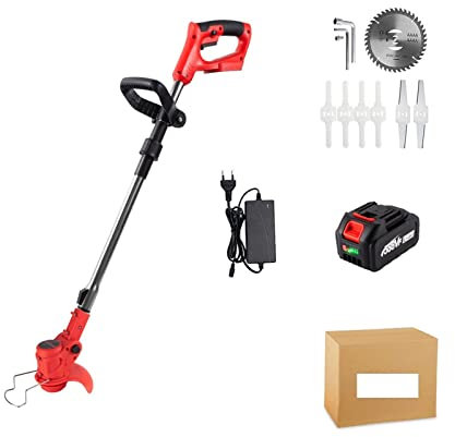 2500W 20000 TR/Min Tondeuse à Gazon électrique Pliable Coupe-Herbe réglable Jardin élagage Coupe Outils électriques for Batterie 18v (Color : 1 Battery Plug, Size : W)