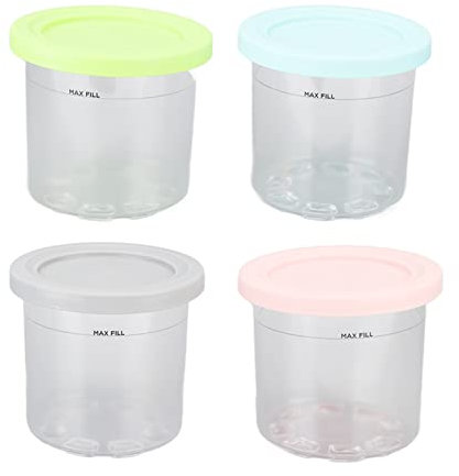 Dpofirs Pinte di Gelato per Gelatiera Serie Ninja NC301 NC300 NC299AMZ, Contenitori da 4 Confezioni con Coperchi di Ricambio per Pinte Creami, Contenitori per Pinte di Gelato