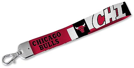 Rico Industries NBA Basketball Chicago Bulls Handgelenk-Schlüsselband, niedlicher Handgelenkriemen, Schlüsselanhängerhalter für Frauen und Männer, Autoschlüssel, Ausweise, Karten, Geldbörse, Telefon,