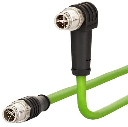 METZ CONNECT Verbindungsleitung M12 ST-M12 ST, 8-pol X-kodiert, gerade-gewinkelt, 2 m