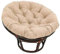 Yahbrra Papasansessel Kissen, Polster Bodenkissen für Schwenksessel, Rund Papasan Sessel, Polyrattan Sessel Durchmesser 100 cm und Kissenstärke 10-12cm (Color : Khaki, Size : 80 * 80cm)