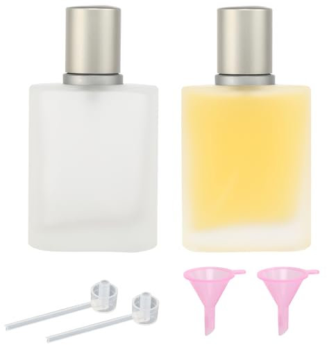 2 Piezas Atomizador Perfume Cristal Recargable Pulverizador Perfume 30 ml Pulverizador Colonia Dispensador Perfume Viaje con Bomba Atomizadora y Embudo para Perfume Tónico Facial Mujeres Hombres