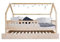 Profiwood Kinderbett mit Ausziehbett - Kinder Einzelbett - Funktionsbett, Ausziehbett, Jugendbett, Hausbett für Jungen und Mädchen - aus natürlichem Holz, Massives Kiefernholz- 90x200 cm