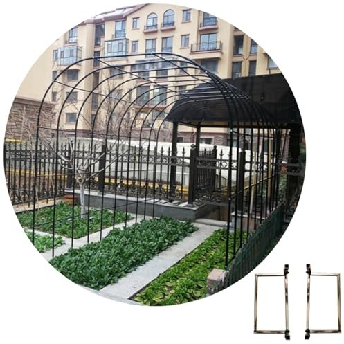 Gartenbogen Aus Edelstahl (Wetterfest) Rankenbogen Für Kletterpflanzen Dekorativer Hochzeitsbogen Für Partydekoration(25mm+Base,2.2 * 2.4m(7.2 * 7.9ft))