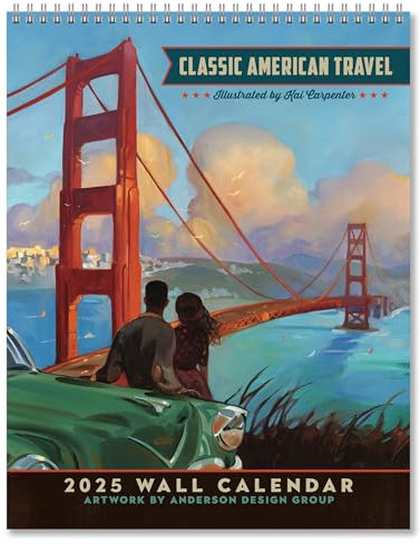 Americanflat Wandkalender 2025 – US-Städte-Poster-Design – 25,4 x 33 cm großer Wandkalender – 12-Monats-Hängekalender für Zuhause oder Büro – Kalender 2025 für Planung und Organisation