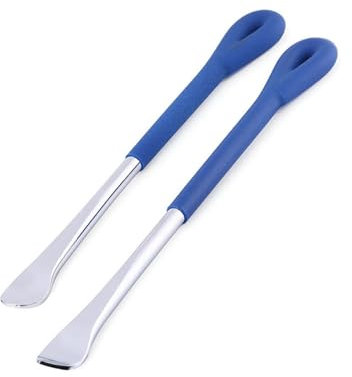 Kavolet Ensemble de Cuillères à Outils pour Levier de Pneu de Moto, Finition Chromée Robuste, 2 Pièces pour Utilisation en Garage et en Voyage