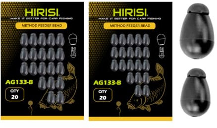 Hirisi Tackle 40 StüCk Schnellwechselperlen Angeln Snaps Kit HakenläNge Perlen Für Karpfenangeln Feeder 20 Kleine Und 20 GroßE (FBA-AG133-B)