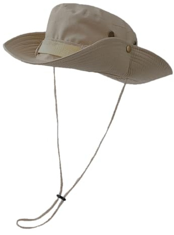 Coolwife Bucket Hats Boonie Hats Wide Brim Foldable Jungle Fishing Hiking Beach Sun Cap (A Dark Beige)