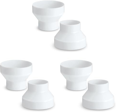 CENMEN 6 StüCk 6 Bis 4 Kanalreduzierer-ErhöHungs-ABS-Luftkanaladapter, Kanalventilator- oder TrocknerentlüFtungsadapter, Rohrverbinder,