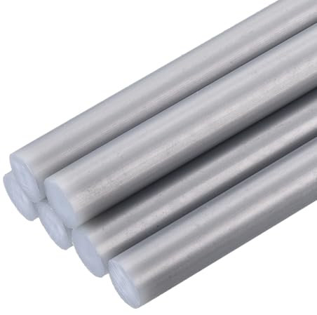 sourcing map 6pcs Full Size Hot Glue Sticks for Glue Gun 11mm x 200mm Large Glue Sticks, Metallic Silver