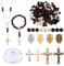 nbeads Über 348 Stück Rosenkranz-Schmuck machen Findings Kits, Inklusive Holz Runde Perlen Legierung Kreuz Anhänger mit Elastischen Kristallfaden für DIY Handwerk