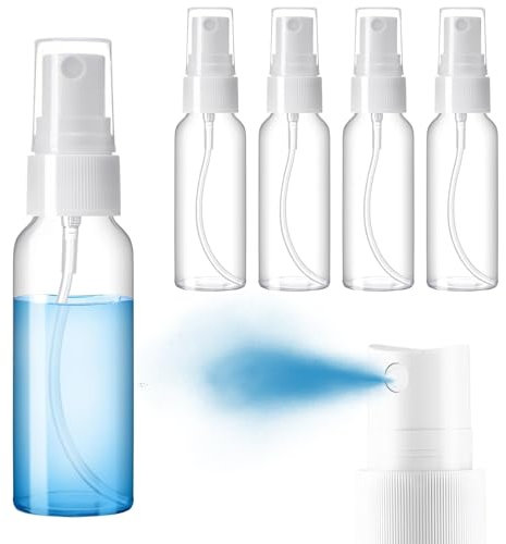 5 Piezas Bote Spray, 20ML Bote Spray Pulverizador Pequeño Vacio,otellas Aerosol Vacío Plástico,Atomizador Transparente Niebla, para Aceites Esenciales, Limpieza, Perfume