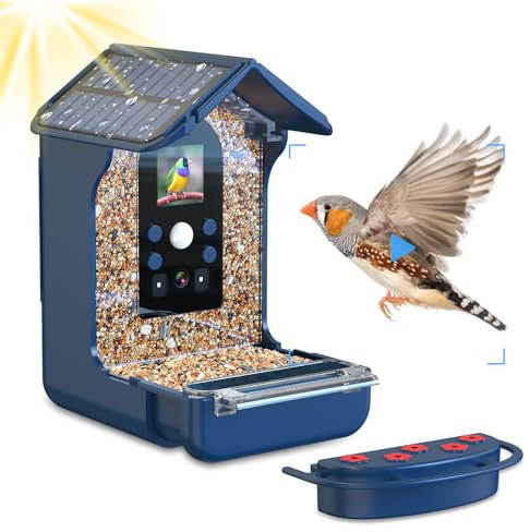 Rkdely Bird Feeder with Camera, 1080P HD Bird House Camera Solar Powered, Auto Capture Photo&Video Waterproof, PIR Motion Sense Birds- 32GB SD Card
